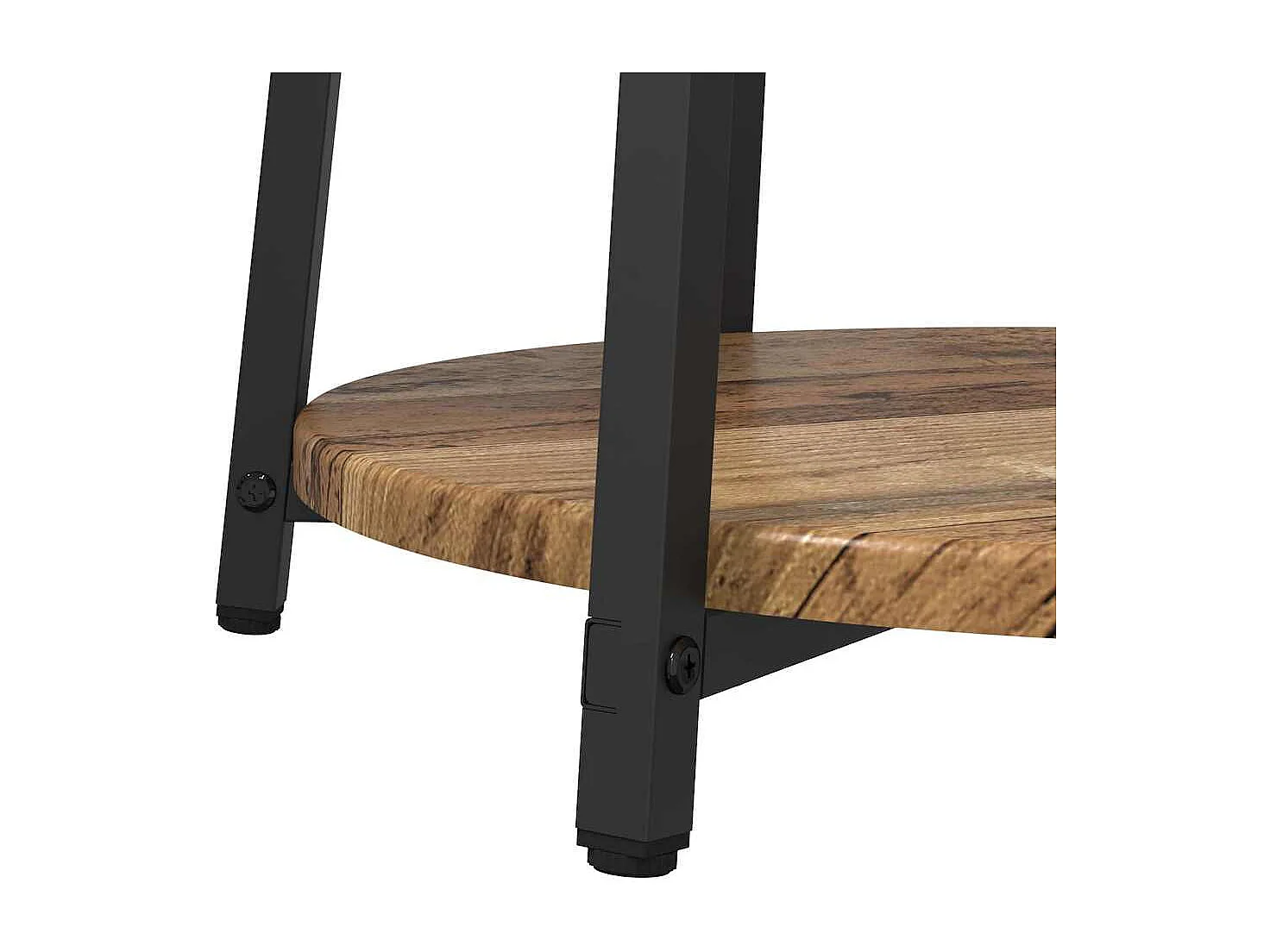 Bijzettafelset 2 pcs Oud hout en Zwart 50 x 50 x 51 cm