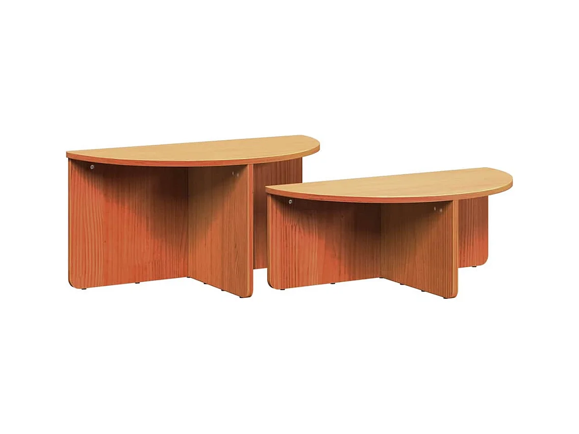 Table basse 2 pièces Marron cire 79 x 39,5 x 40 cm