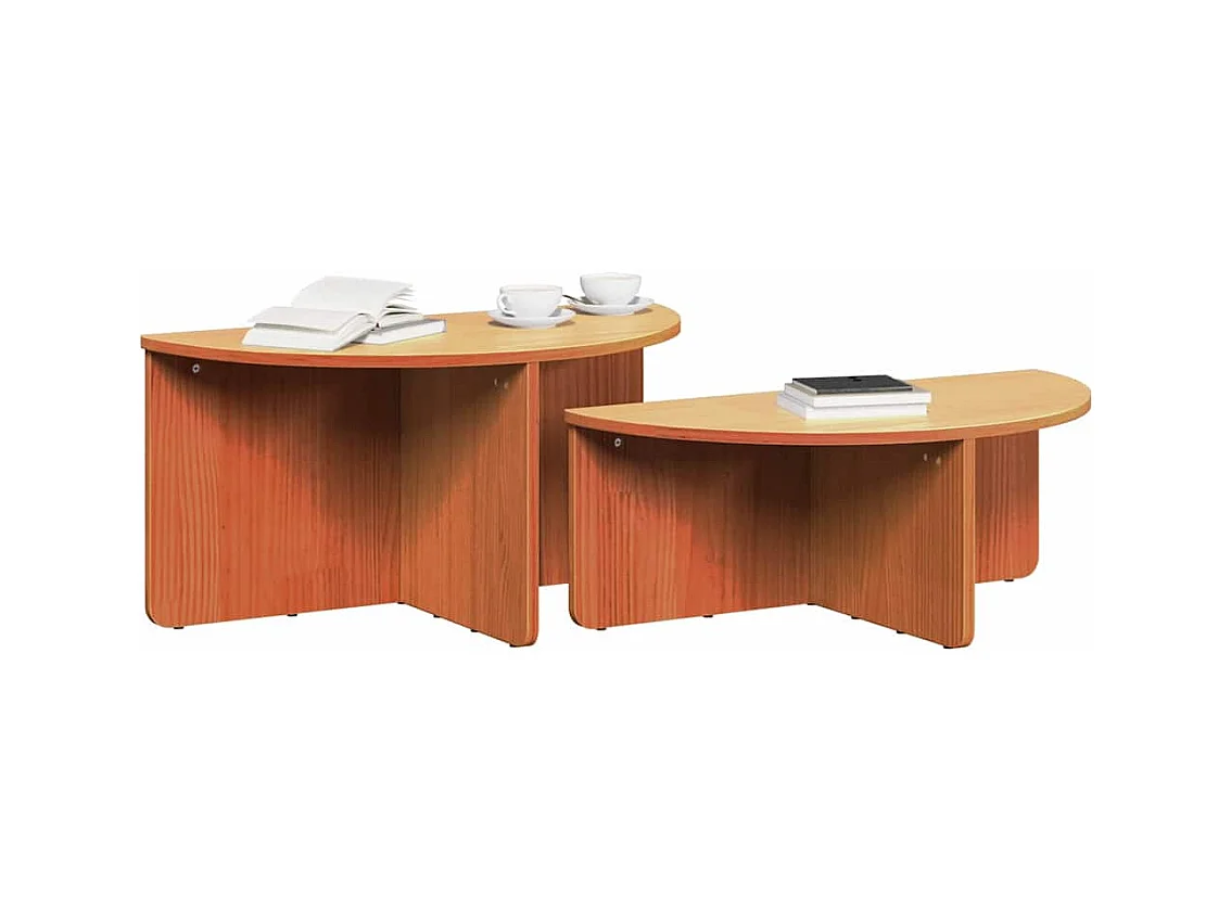 Table basse 2 pièces Marron cire 79 x 39,5 x 40 cm