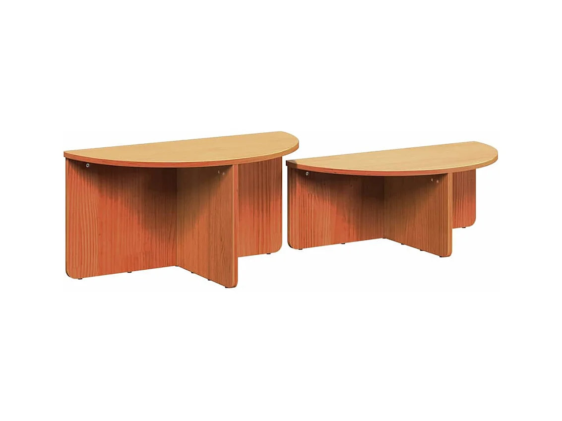 Table basse 2 pièces Marron cire 79 x 39,5 x 40 cm