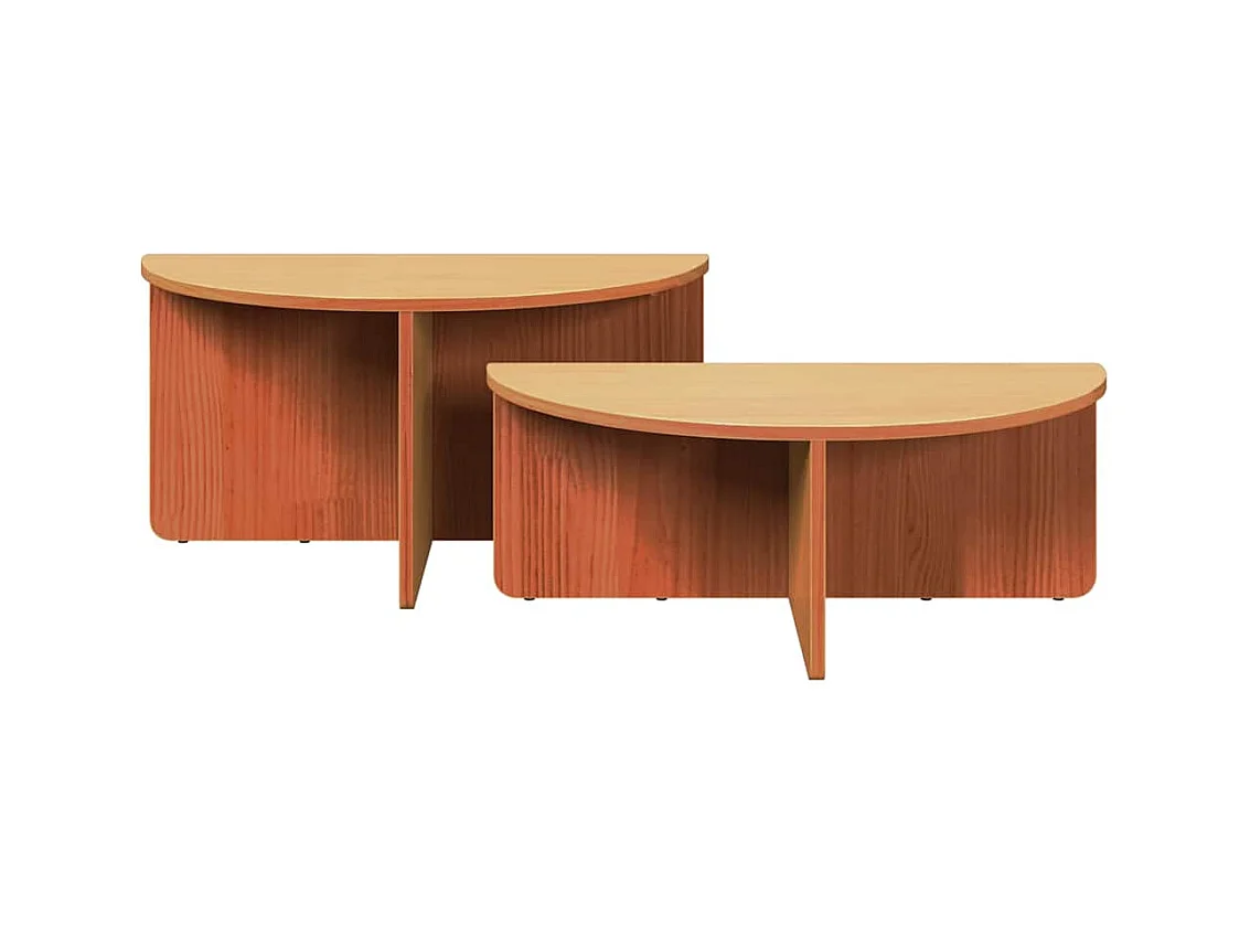 Table basse 2 pièces Marron cire 79 x 39,5 x 40 cm