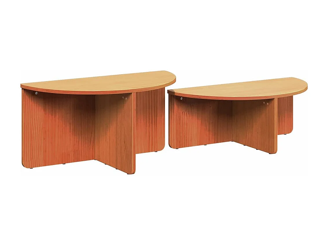 Mesa de Café 2 piezas Marrón cera 79 x 39.5 x 40 cm