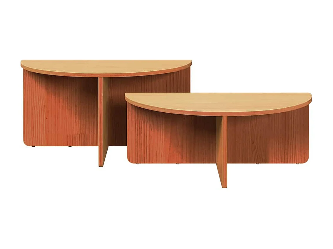 Mesa de Café 2 piezas Marrón cera 79 x 39.5 x 40 cm