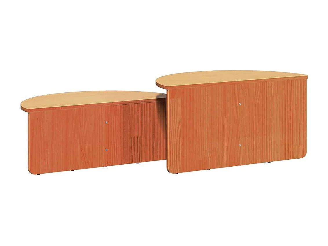 Mesa de Café 2 piezas Marrón cera 79 x 39.5 x 40 cm