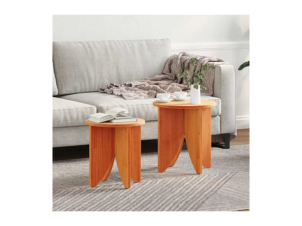 Table basse 2 pièces Marron cire 41,5 x 41,5 x 44 cm