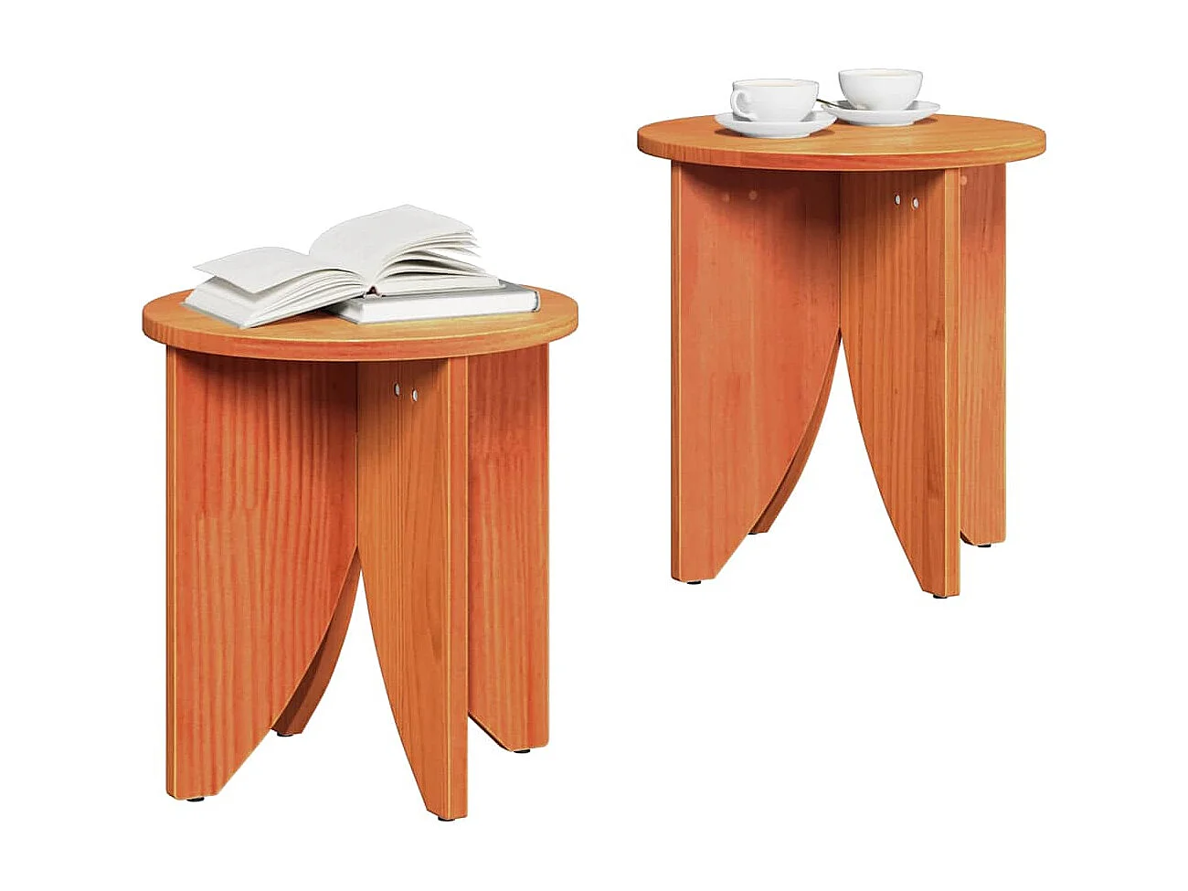 Table basse 2 pièces Marron cire 41,5 x 41,5 x 44 cm