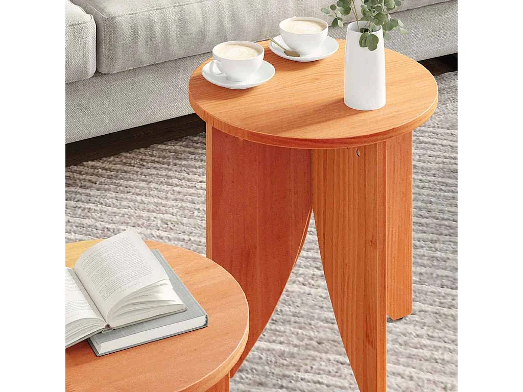 Table basse 2 pièces Marron cire 41,5 x 41,5 x 44 cm