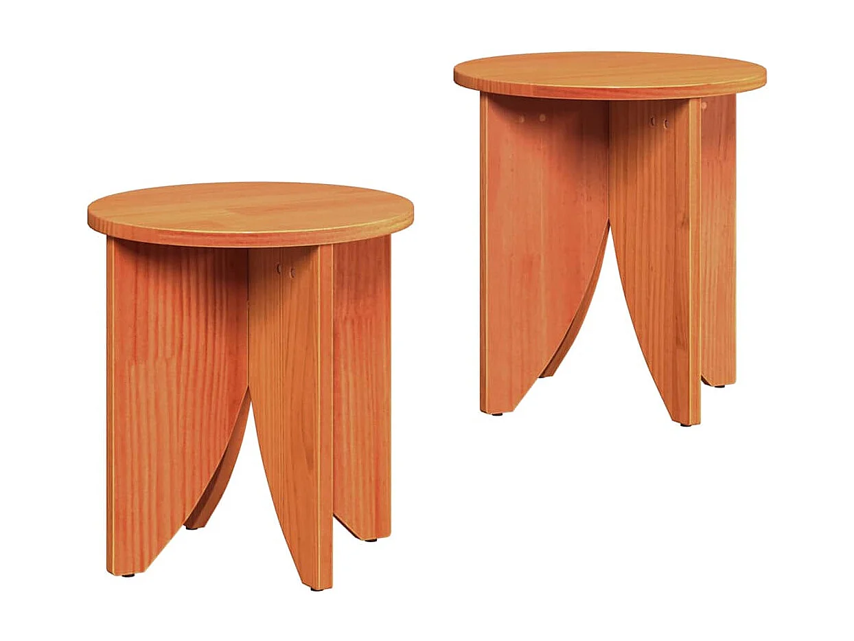 Mesa de Café 2 piezas Marrón cera 41.5 x 41.5 x 44 cm