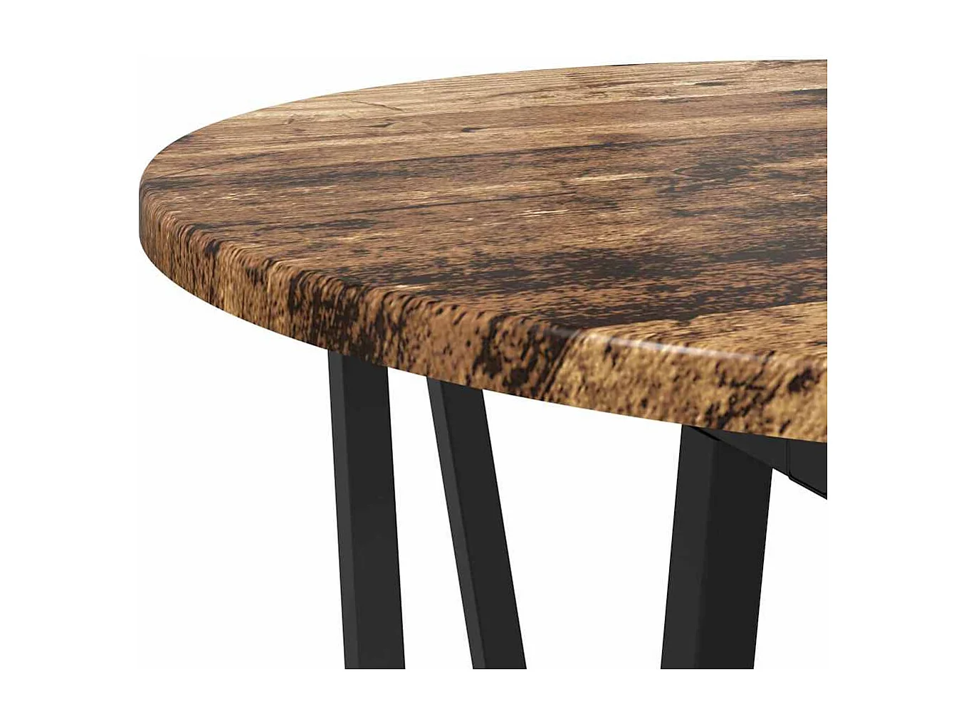 Ensemble de tables d'appoint 2 pièces Bois ancien et noir