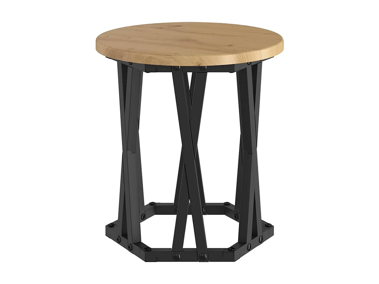 Table d'appoint empilable 3 pièces chêne artisanal 53 x 53 x 40 cm