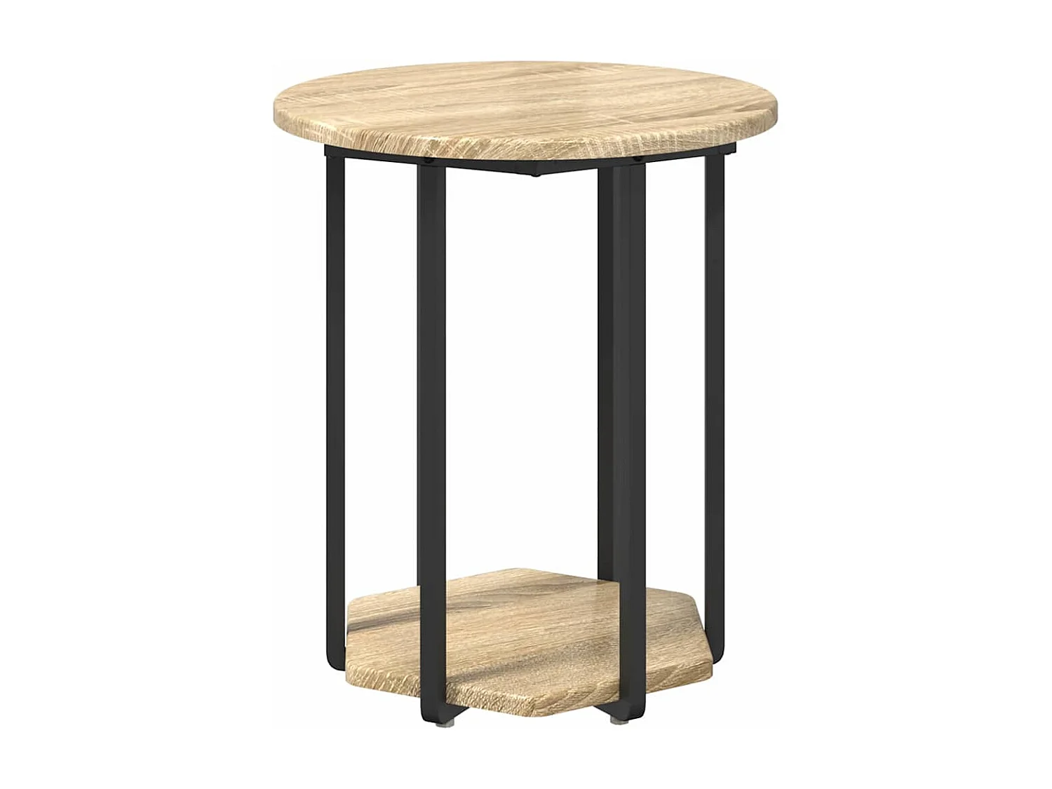 Bijzettafelset 2 pcs Sonoma eiken en zwart 50 x 50 x 50.5 cm