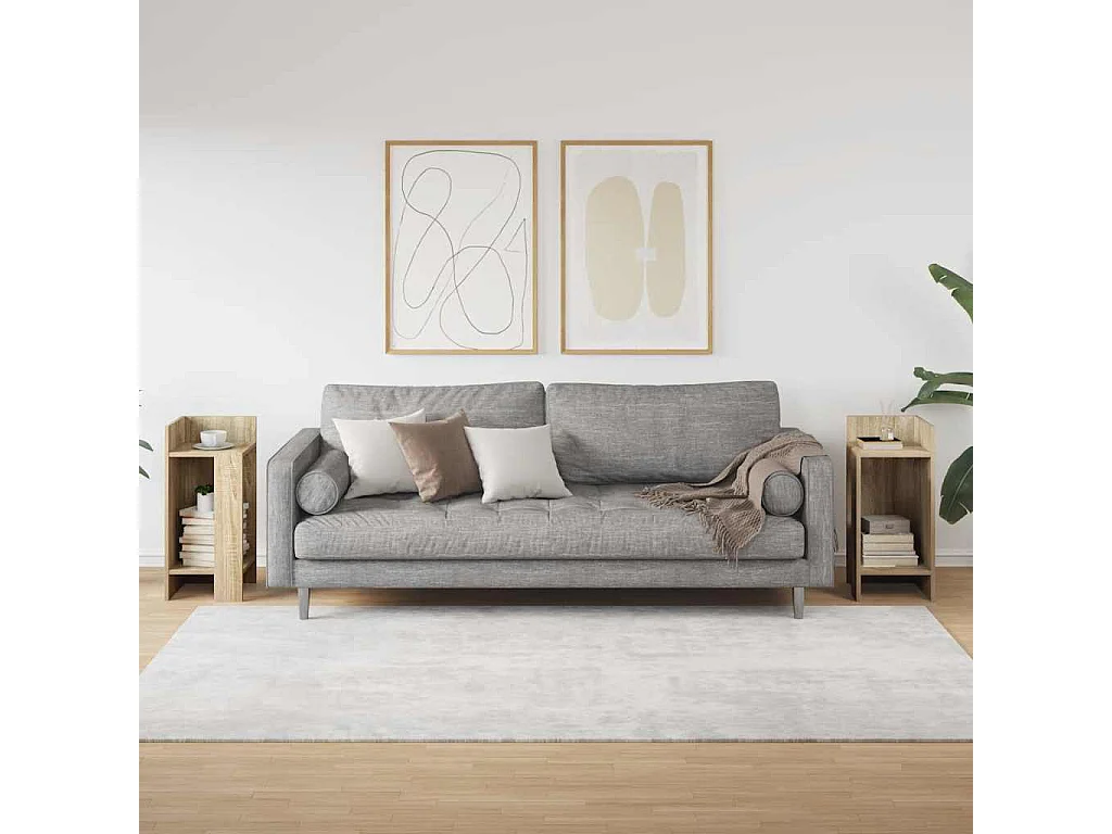 Tables d'appoint 2 pièces avec étagère chêne sonoma 25,5x27x60 cm