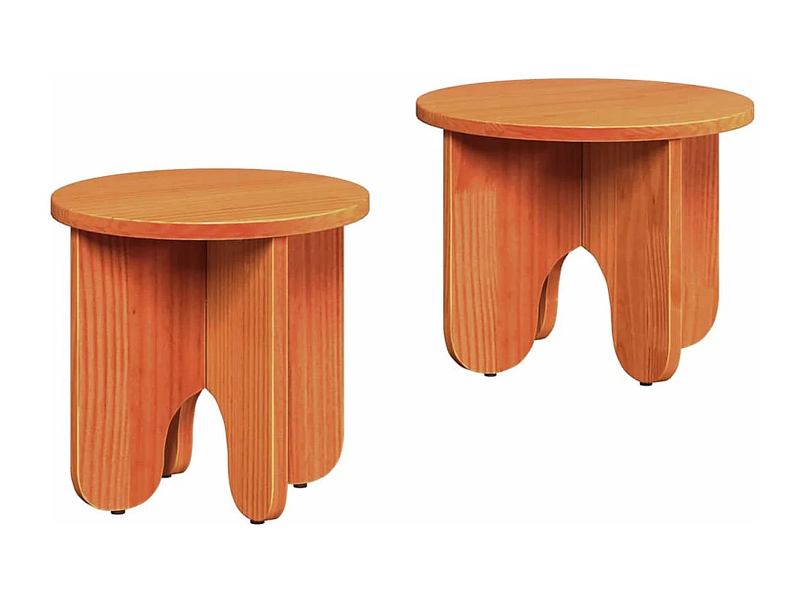 Table basse 2 pièces Marron cire 39,5 x 39,5 x 30 cm