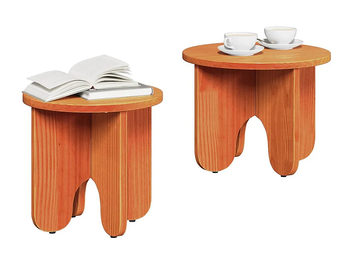 Table basse 2 pièces Marron cire 39,5 x 39,5 x 30 cm