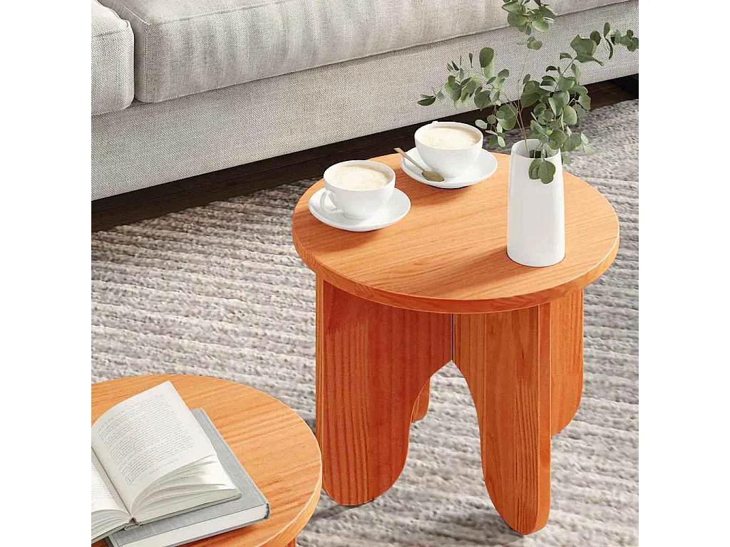 Table basse 2 pièces Marron cire 39,5 x 39,5 x 30 cm