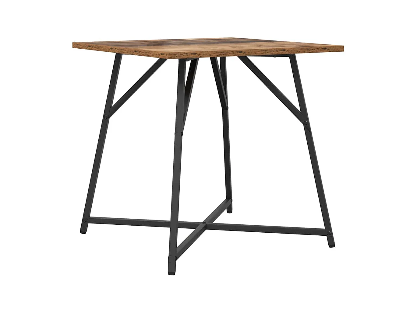 Ensemble de tables d'appoint 2 pièces Bois ancien et noir