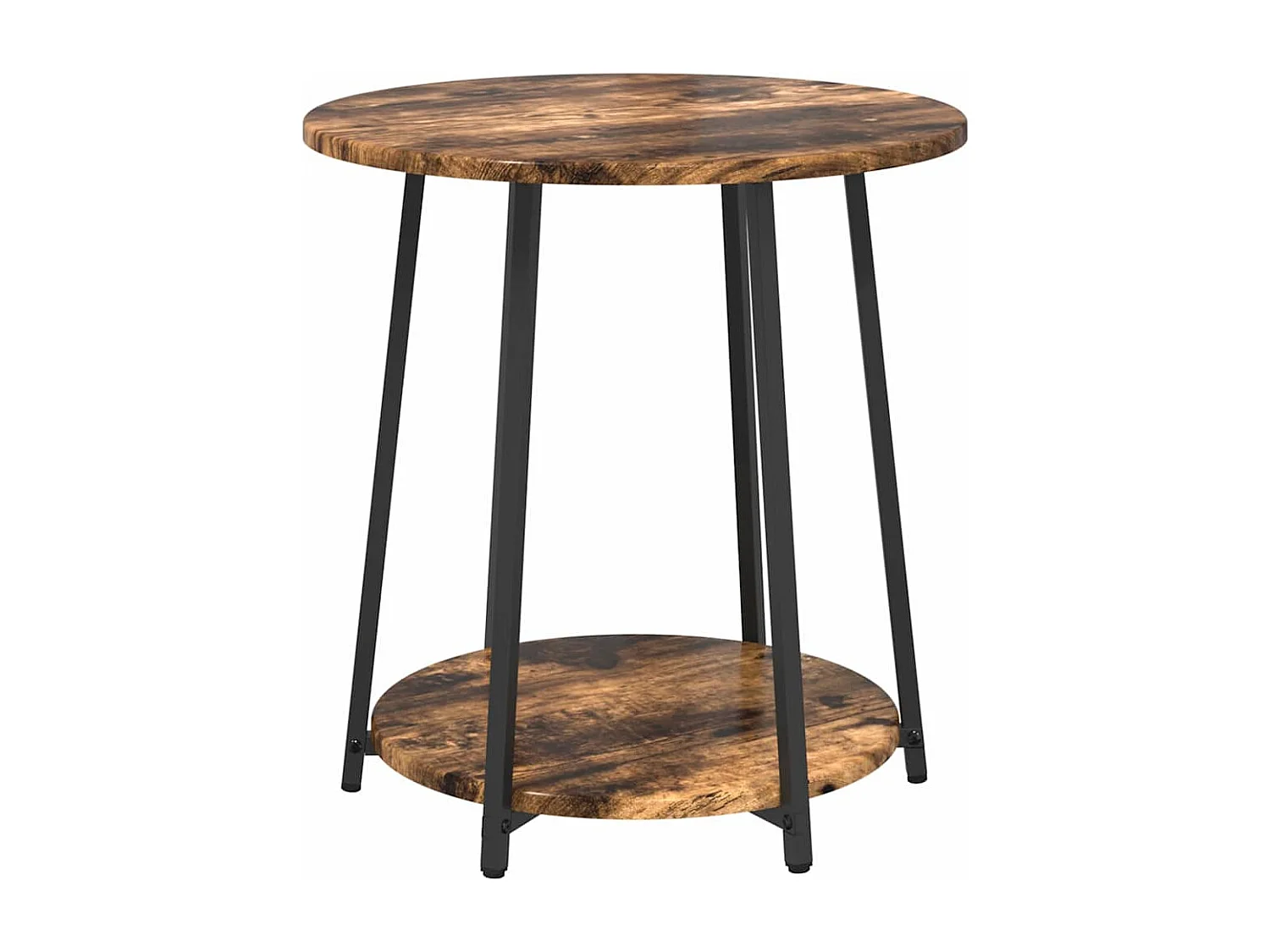 Ensemble de tables d'appoint 2 pièces Chêne fumé et noir