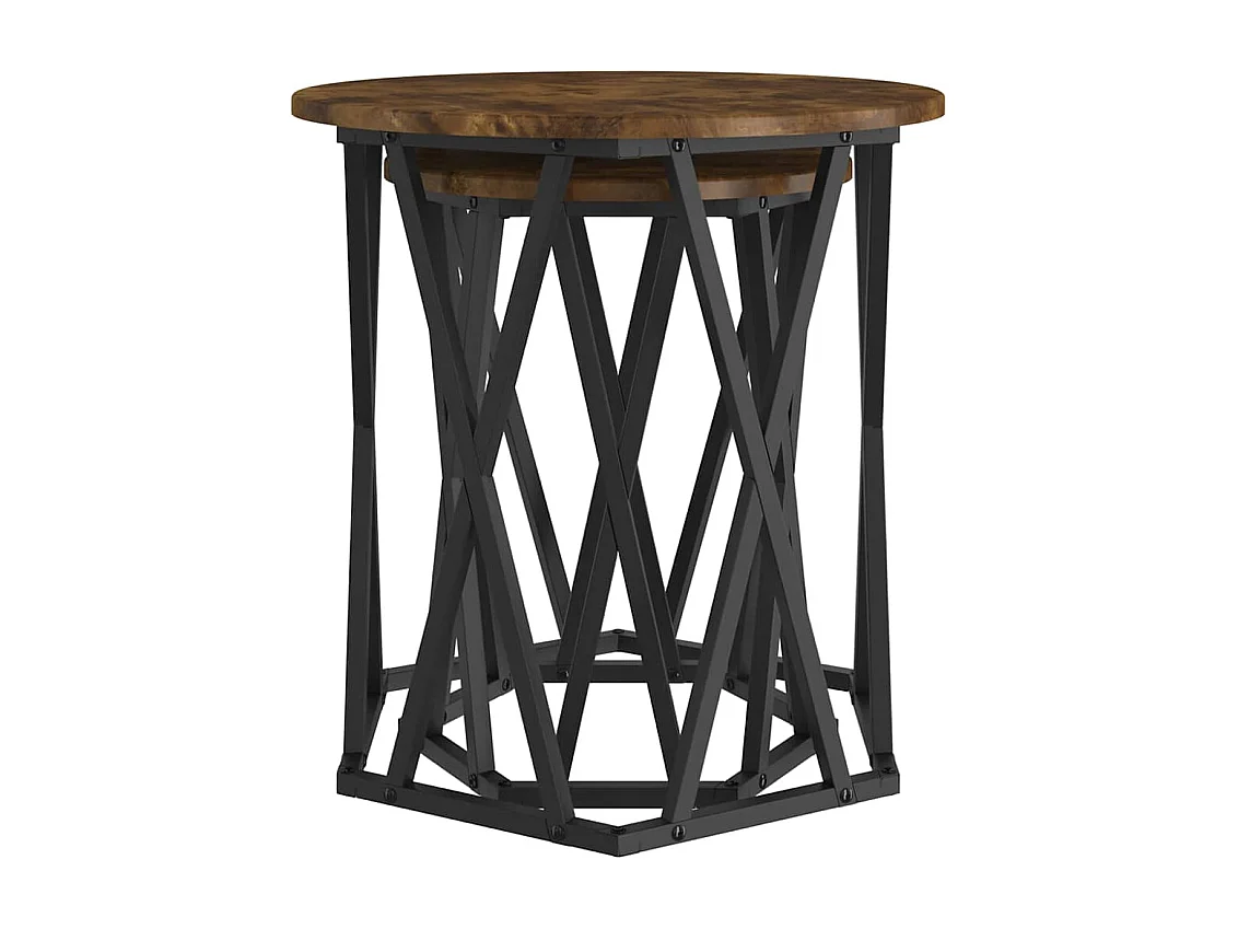 Table basse 2 pièces Chêne fumé 50 x 50 x 50 cm