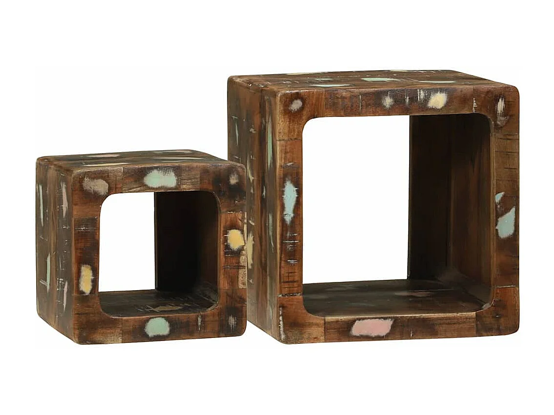 Unidad de Televisión 2 piezas Multicolor madera maciza reciclada