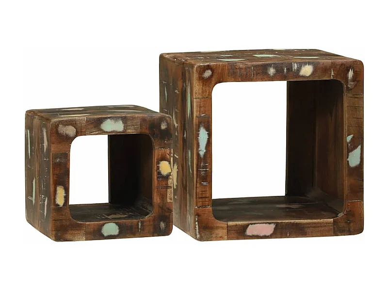 Table basse 2 pièces Multicolore bois de récupération massif
