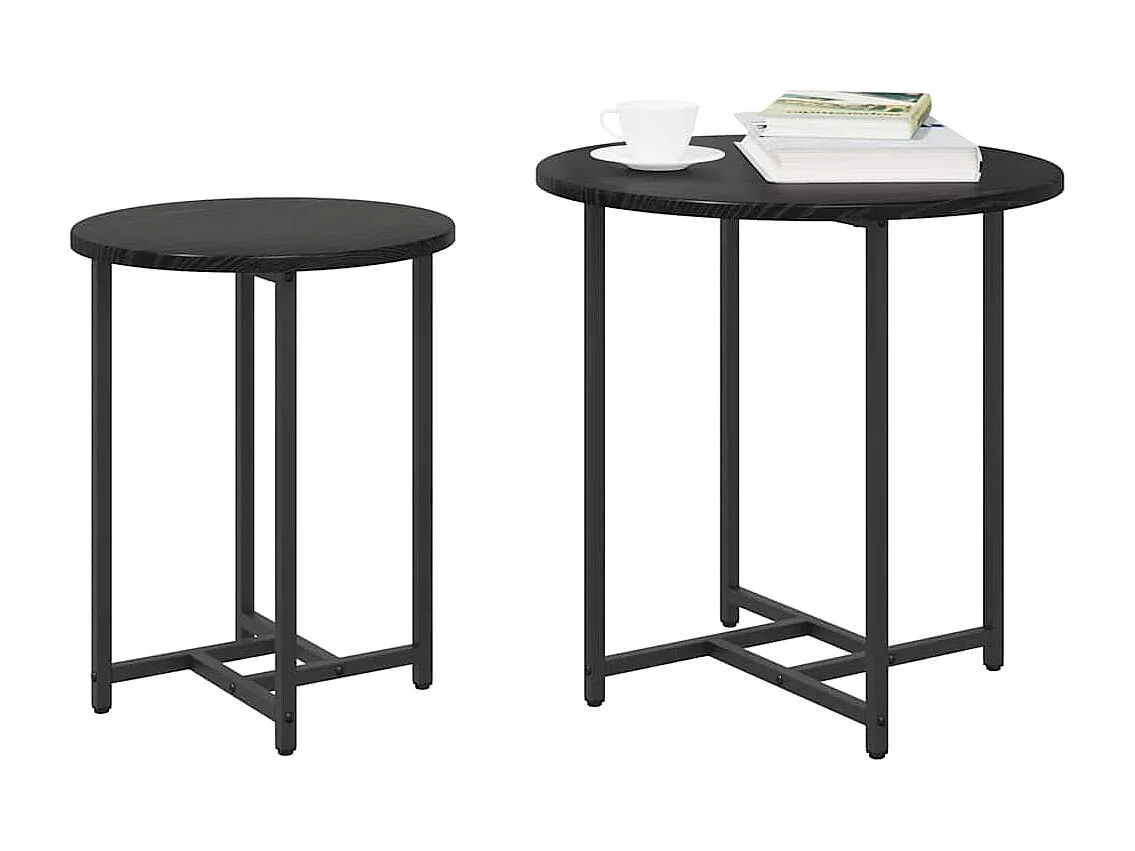 Ensemble de tables d'appoint 2 pièces Chêne noir 50 x 50 x 50 cm