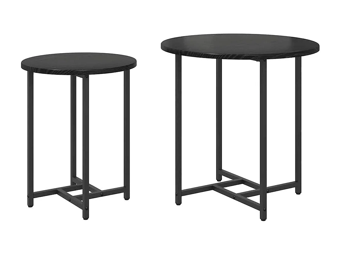 Conjunto de mesas auxiliares 2 piezas Roble negro 50 x 50 x 50 cm