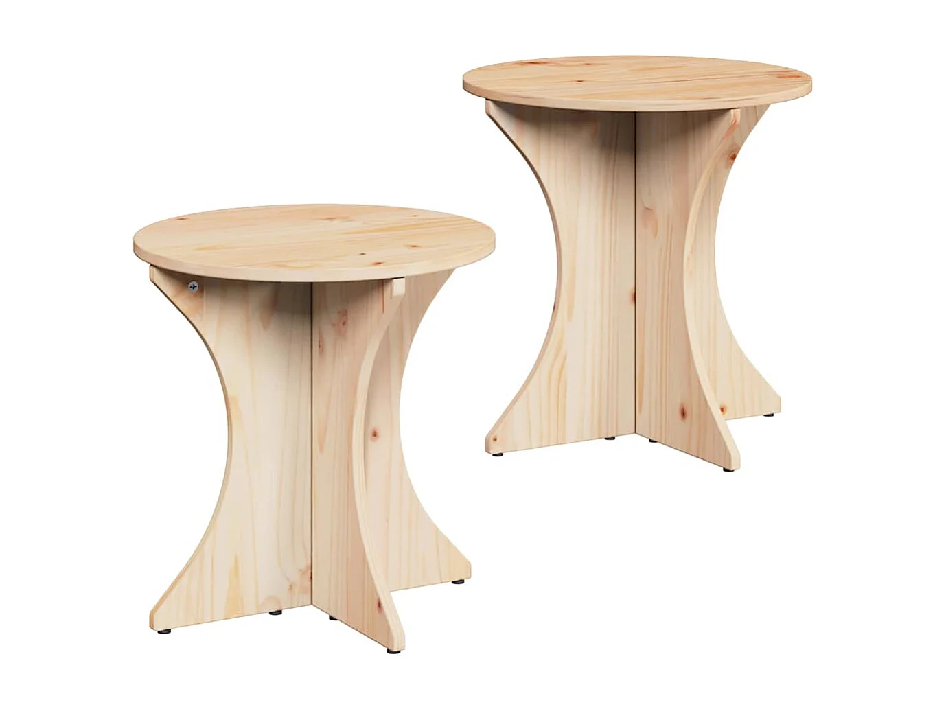 Table basse 2 pièces Naturel 46 x 46 x 47 cm Bois massif en pin