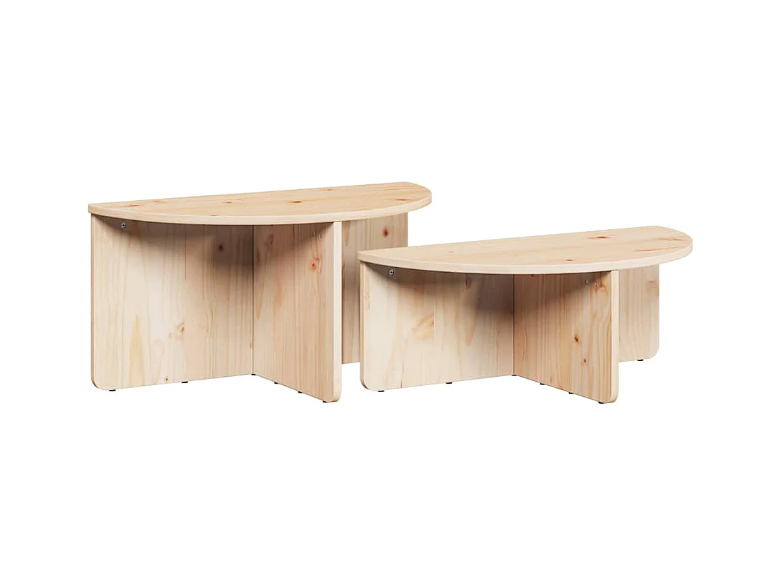 Table basse 2 pièces Naturel 79 x 39,5 x 40 cm Bois massif en pin