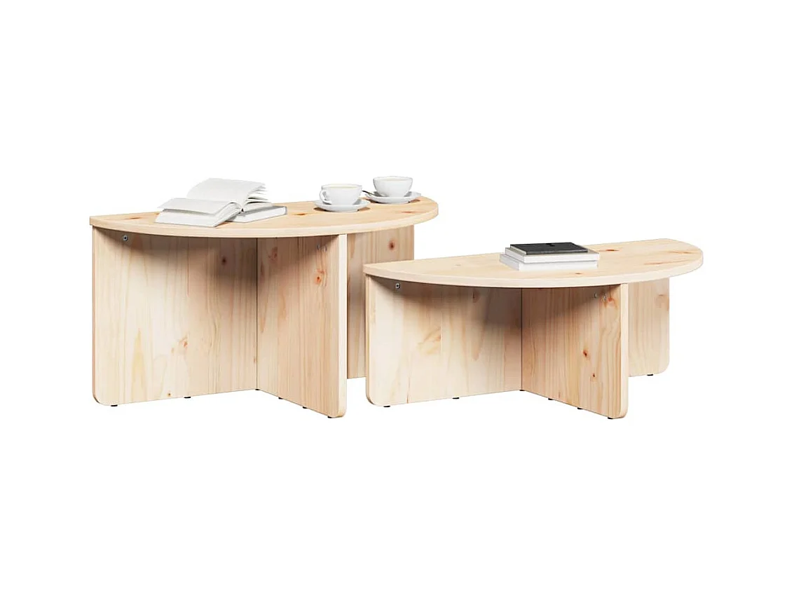 Table basse 2 pièces Naturel 79 x 39,5 x 40 cm Bois massif en pin