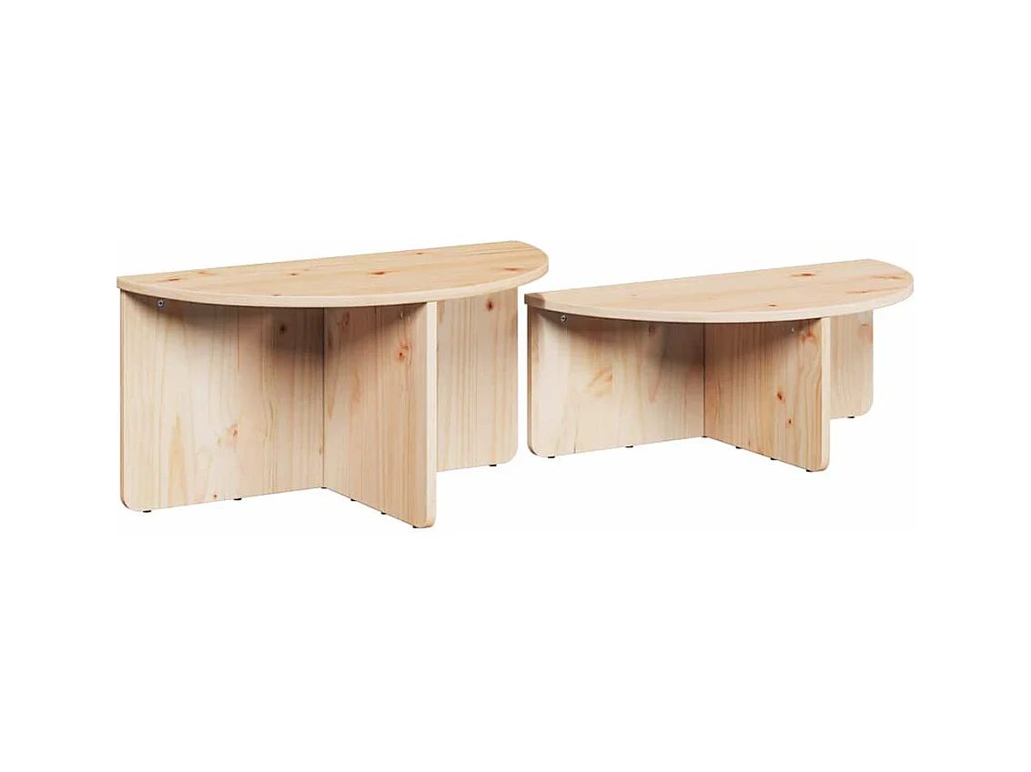Table basse 2 pièces Naturel 79 x 39,5 x 40 cm Bois massif en pin