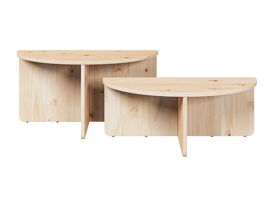 Table basse 2 pièces Naturel 79 x 39,5 x 40 cm Bois massif en pin