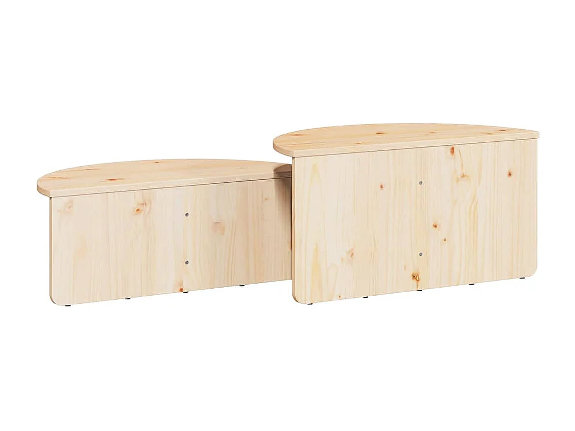 Table basse 2 pièces Naturel 79 x 39,5 x 40 cm Bois massif en pin