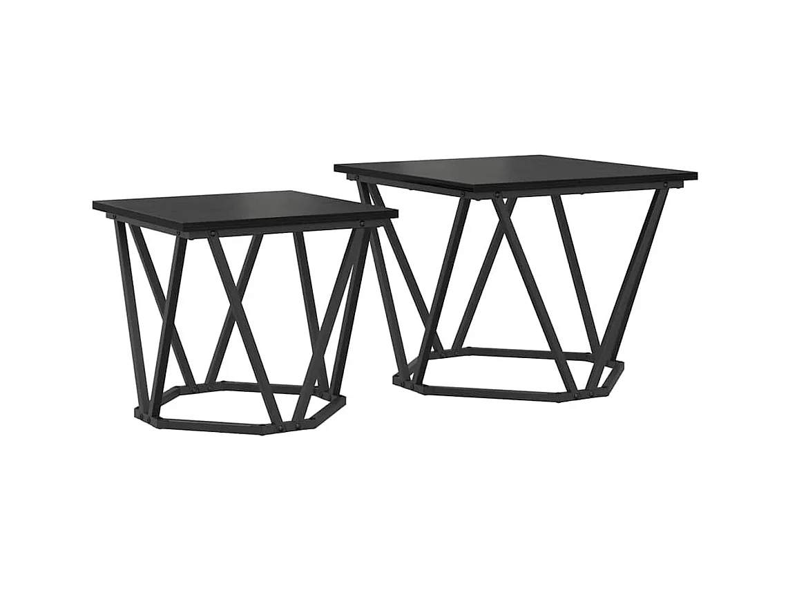 Ensemble de tables d'appoint 2 pièces Chêne noir 50 x 50 x 40 cm