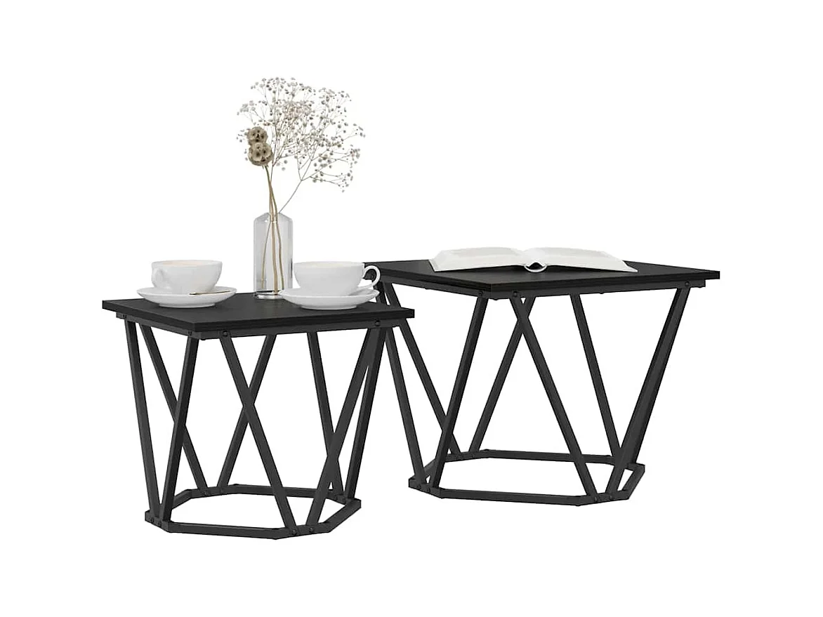 Ensemble de tables d'appoint 2 pièces Chêne noir 50 x 50 x 40 cm