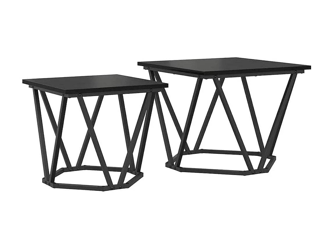 Ensemble de tables d'appoint 2 pièces Chêne noir 50 x 50 x 40 cm