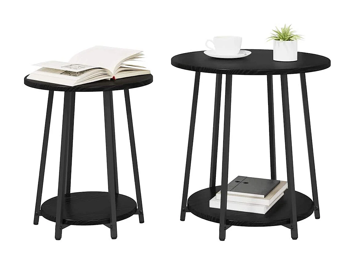 Ensemble de tables d'appoint 2 pièces Chêne noir 50 x 50 x 51 cm