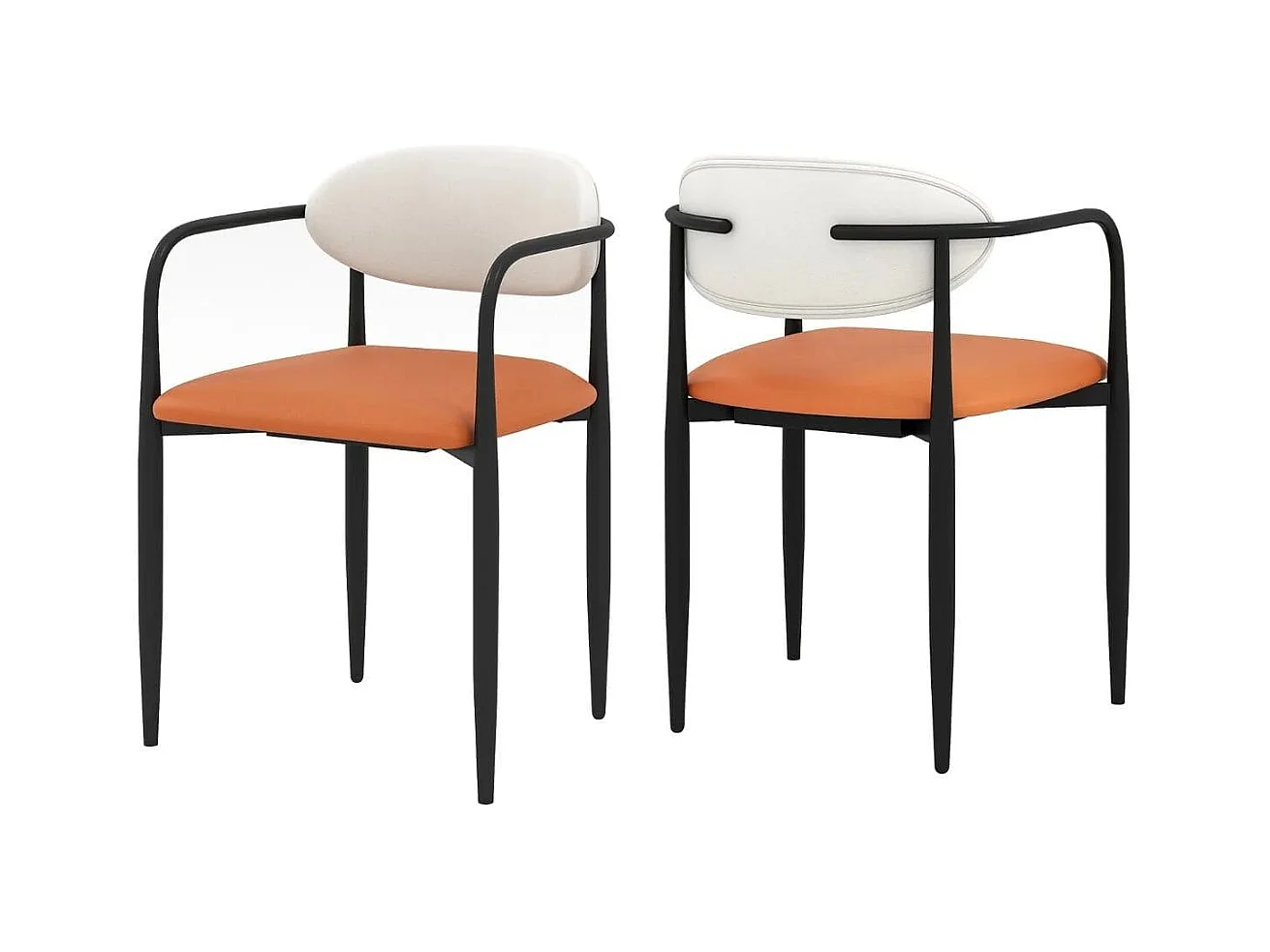 Set di 2 sedie da pranzo con seduta e schienale imbottiti Sedia imbottita Sedie da cucina