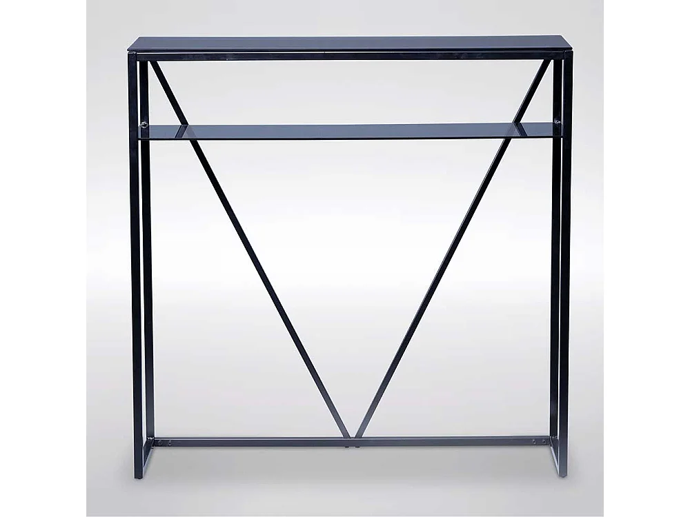 Garderobentisch in Schwarz Sicherheitsglas und Metall