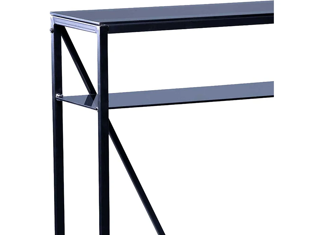 Garderobentisch in Schwarz Sicherheitsglas und Metall