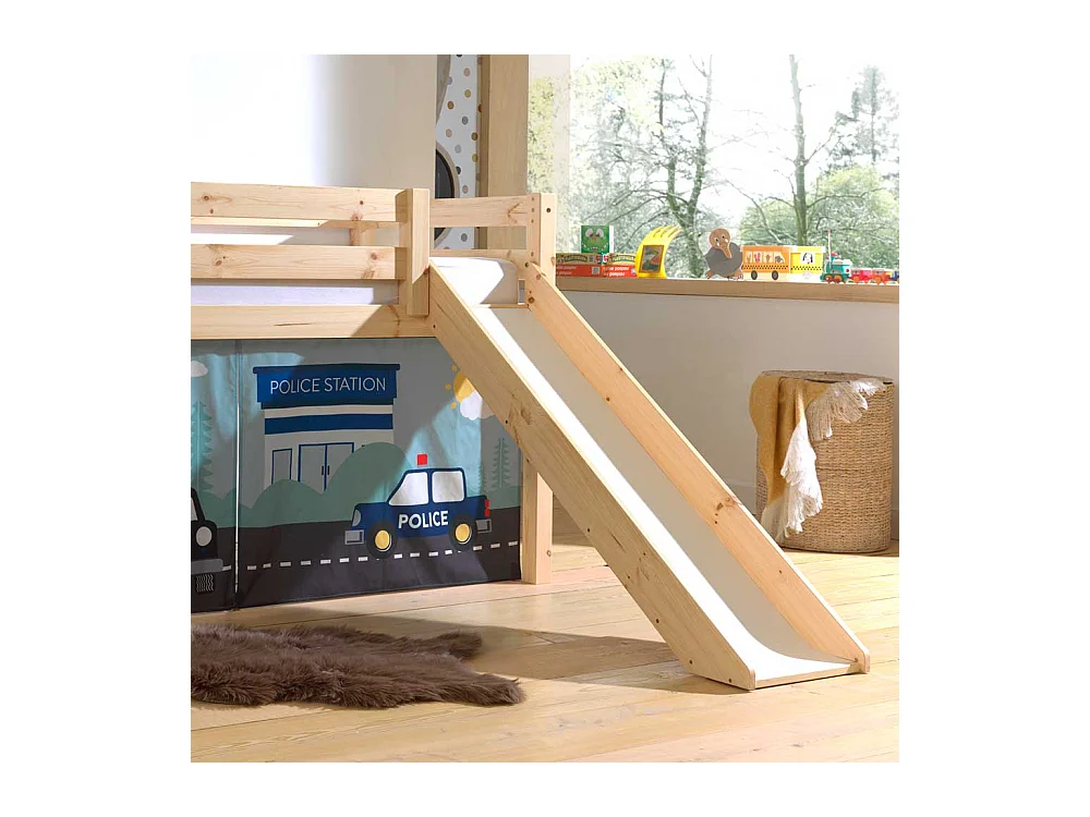 Kinder Hochbett Polizei mit Vorhang Set Rutsche