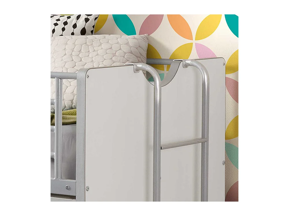 Kinderhochbett mit Schreibtisch Weiß