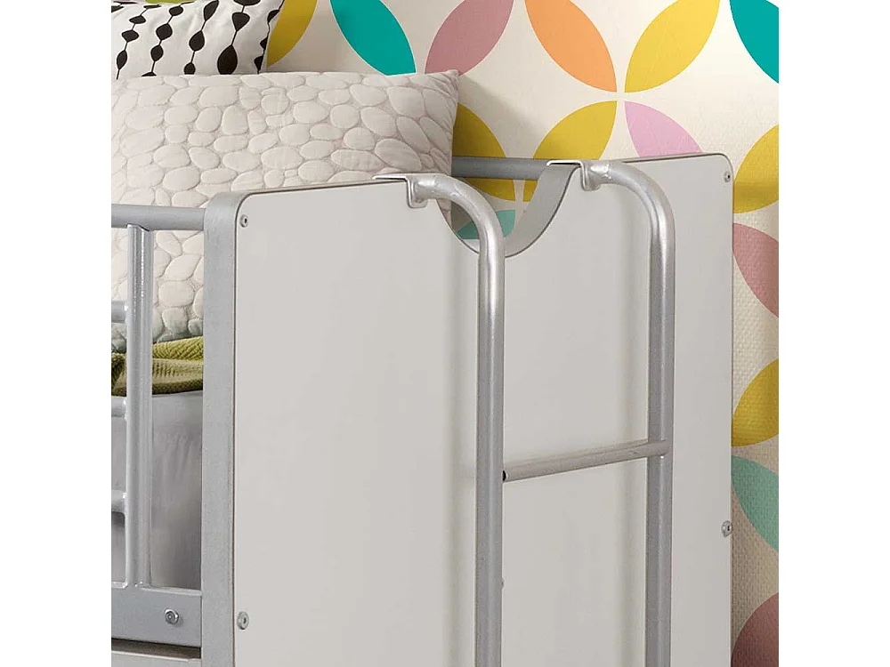 Kinderhochbett mit Schreibtisch Weiß