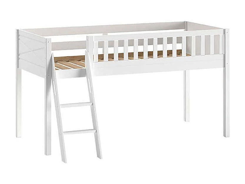 Kinder Etagenbett aus Kiefer Massivholz 114 cm hoch