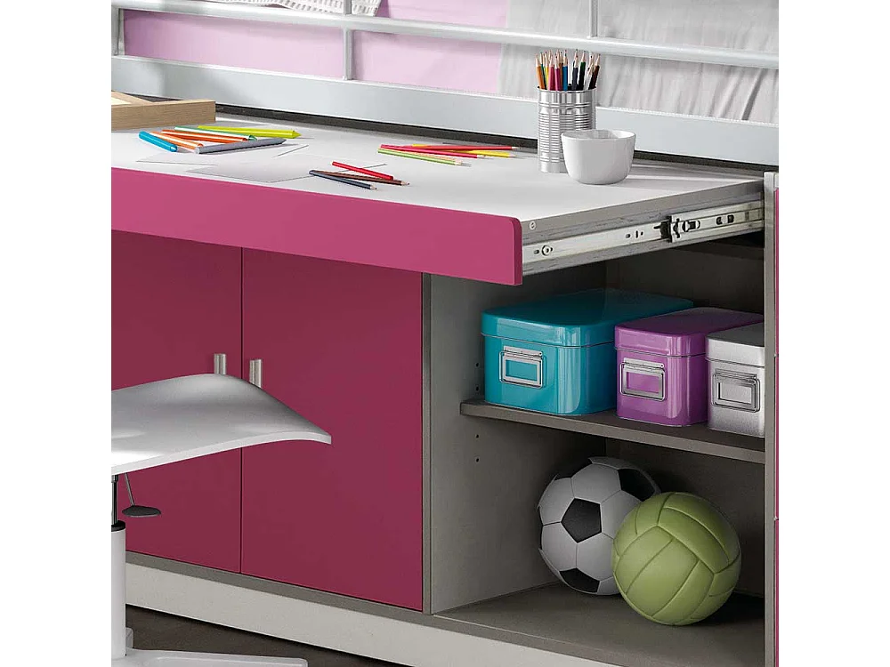 Mädchenbett mit Stauraum Schreibtisch