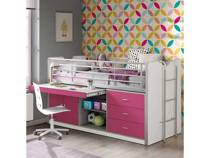 Mädchenbett mit Stauraum Schreibtisch