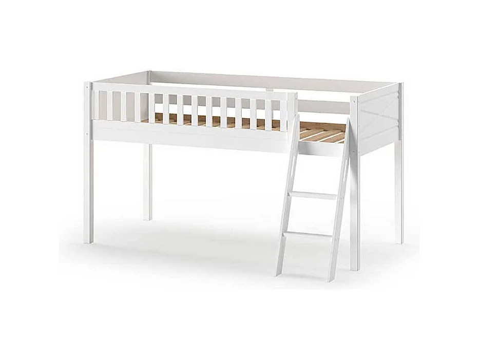 Kinderzimmerbett bunt aus Kiefer Massivholz Blumen Motiv