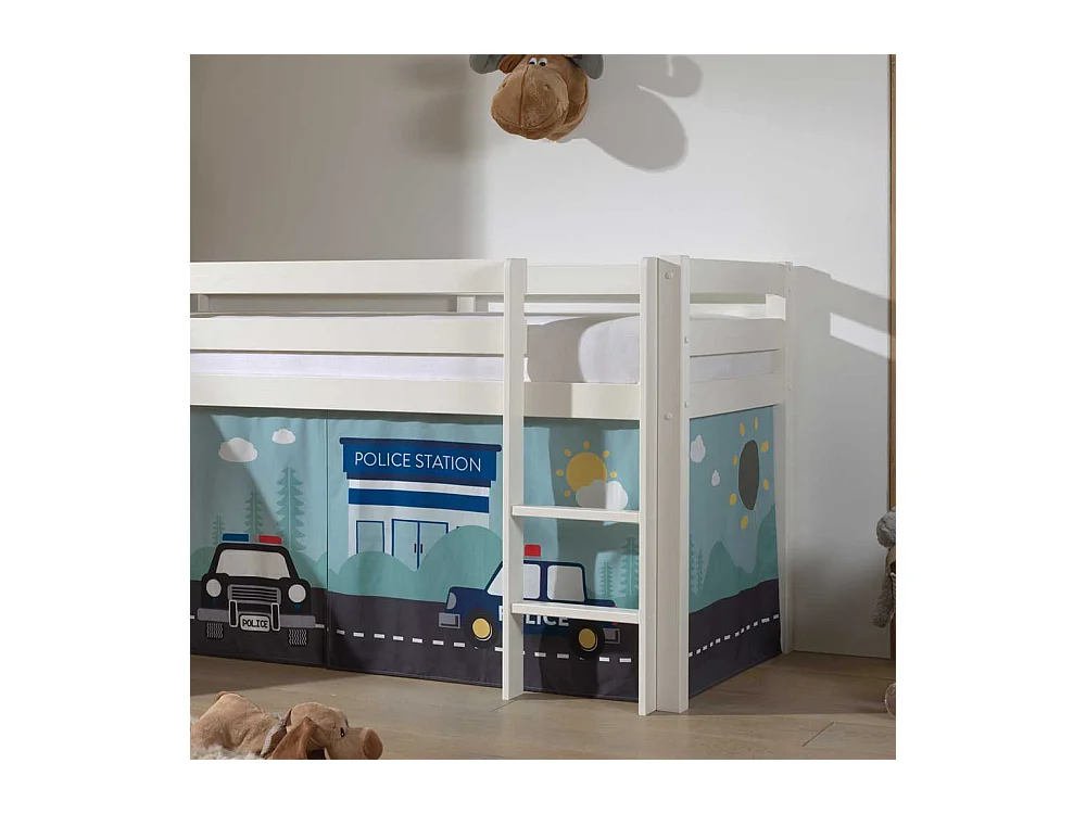 Kinder Halbhochbett inklusive Leiter und Rutsche Polizei Motiv
