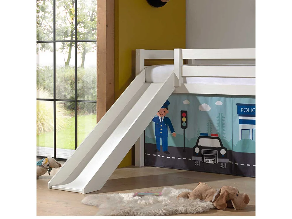 Kinder Halbhochbett inklusive Leiter und Rutsche Polizei Motiv