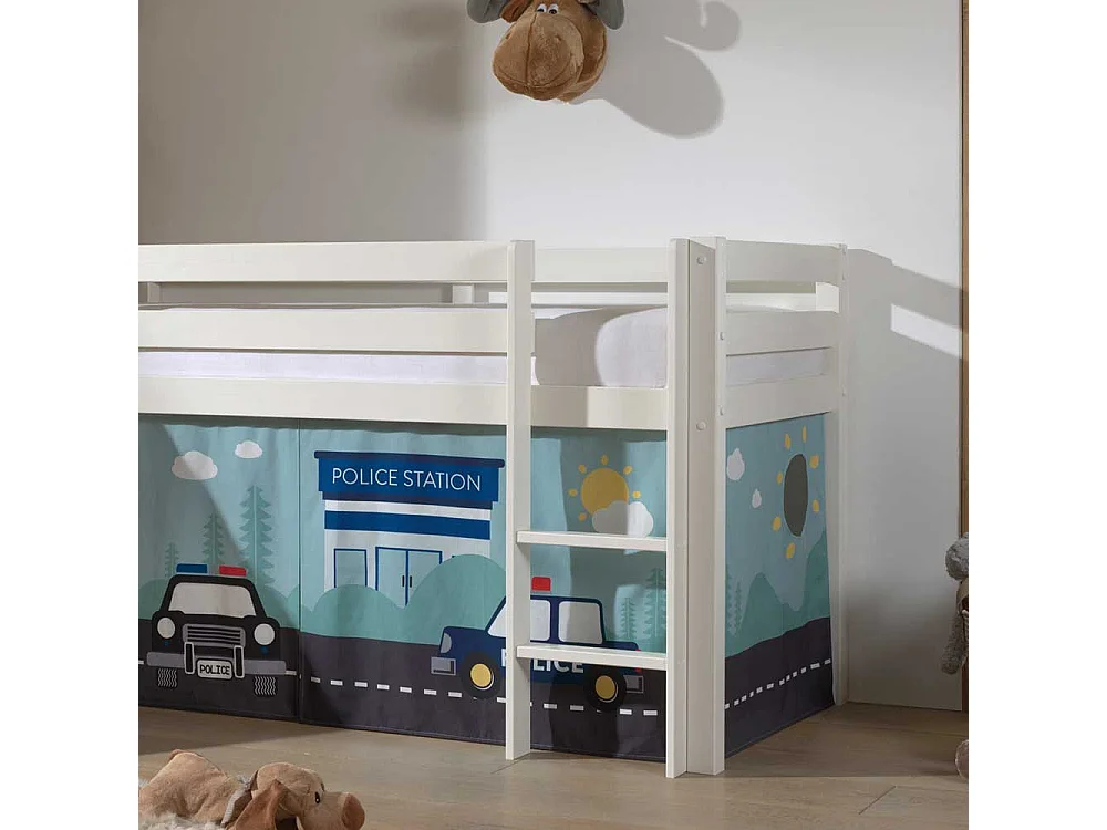 Kinder Halbhochbett inklusive Leiter und Rutsche Polizei Motiv