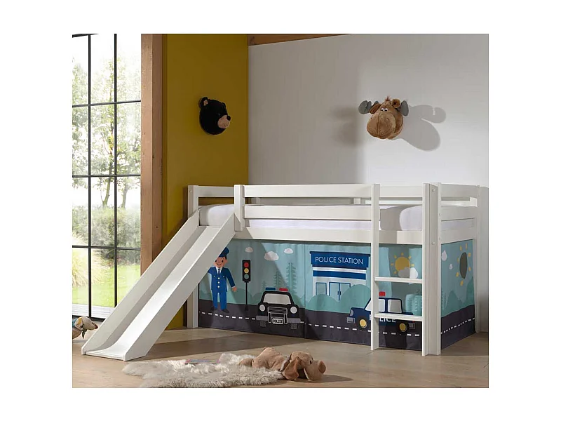 Kinder Halbhochbett inklusive Leiter und Rutsche Polizei Motiv